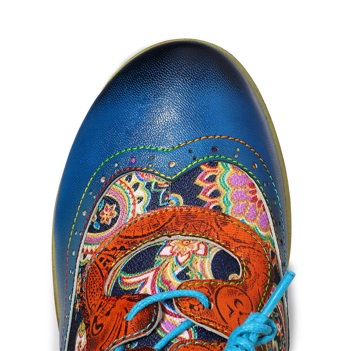 Bohemian Flower Painted  Brogue Shoes
