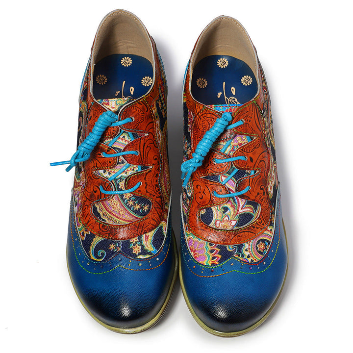 Bohemian Flower Painted  Brogue Shoes