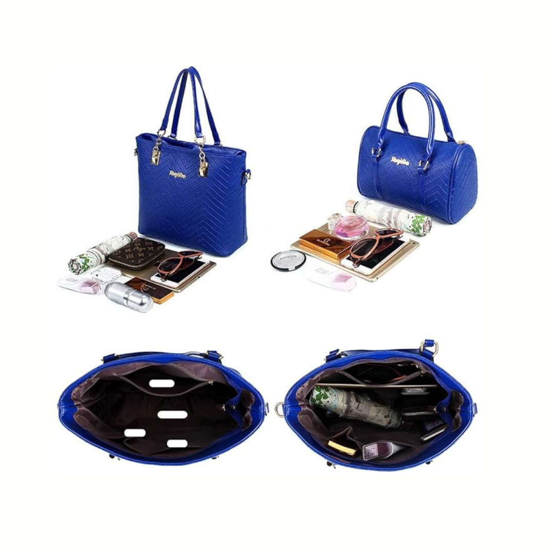 Amanda | Classic 6-Piece PU Leather Tote & Crossbody Bag Set