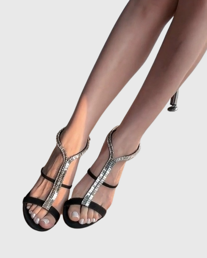 Iolanda | Women's Rhinestone Y-Strap Heeled Sandals