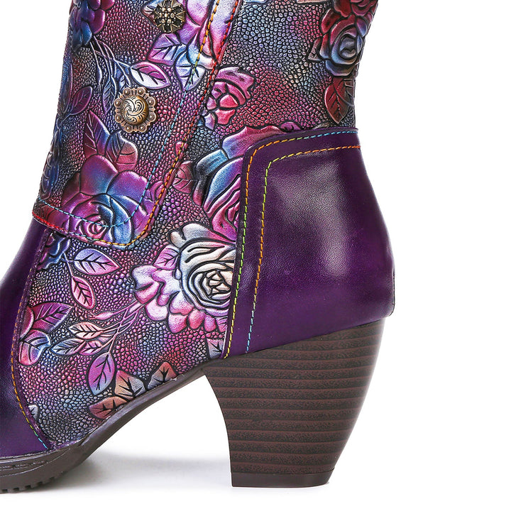 Retro Printed Hand-made Boots