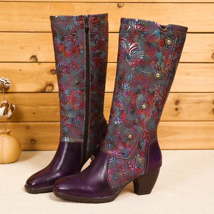 Retro Printed Hand-made Boots