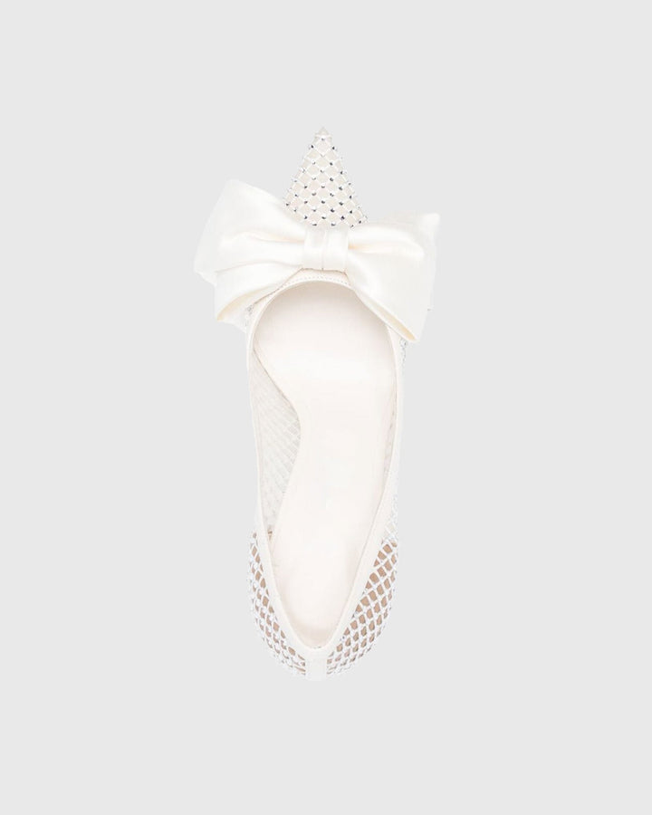 Betta Bow Embellished Mesh Pumps