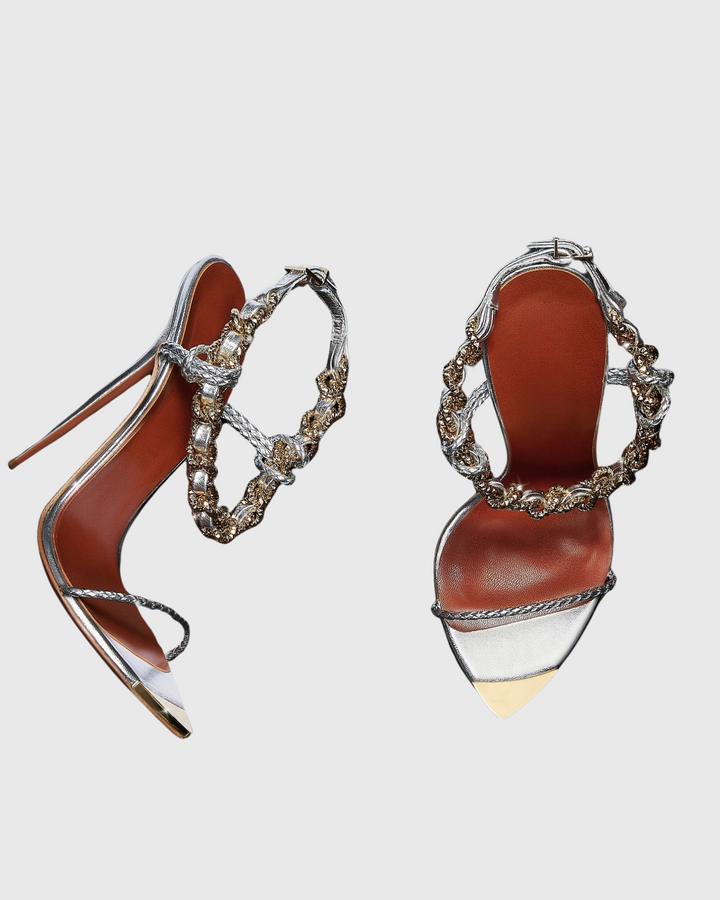 Zabby | Women's Sparkle Chain Strap Heeled Sandals