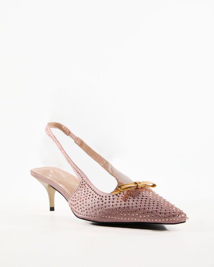 Dakota Rhinestore Slingback Pumps In Pink