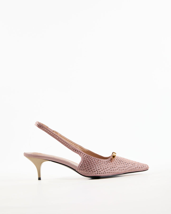 Dakota Rhinestore Slingback Pumps In Pink