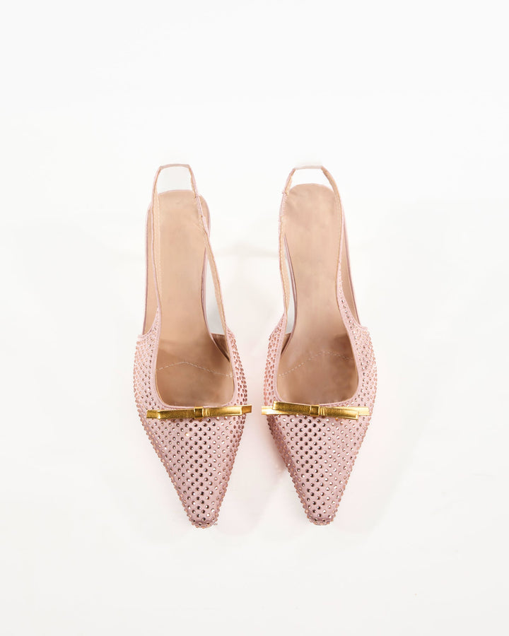 Dakota Rhinestore Slingback Pumps In Pink