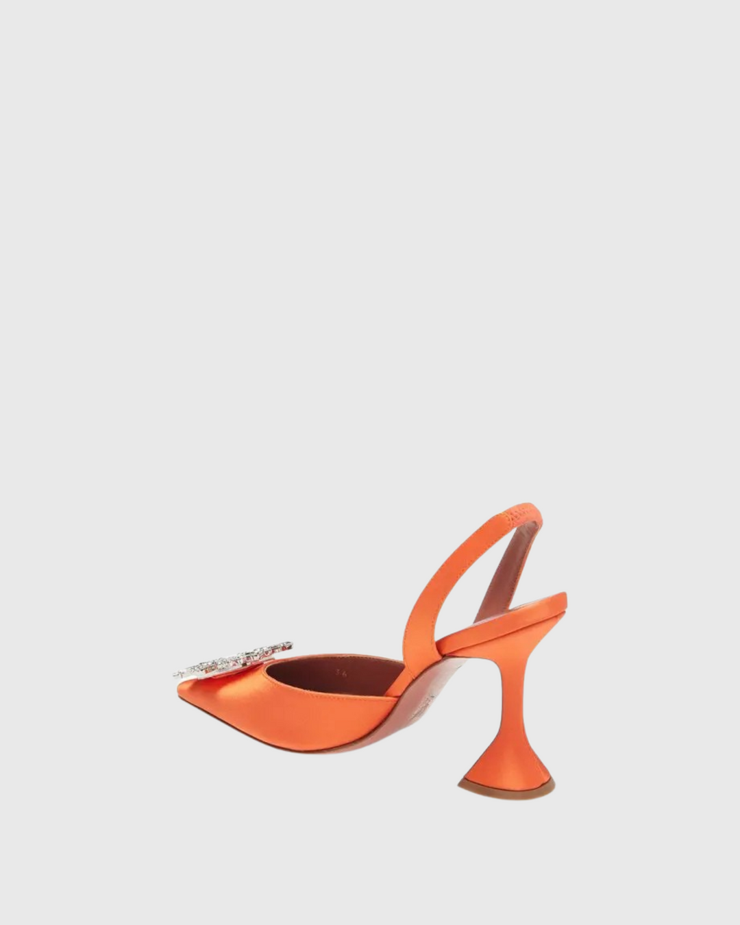 Desideria | Women's Rhinestone Slingback Flared Heels in Orange
