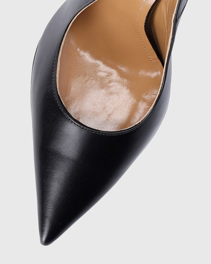 Venice | Women's Flower Heel Leather Slingback Pumps