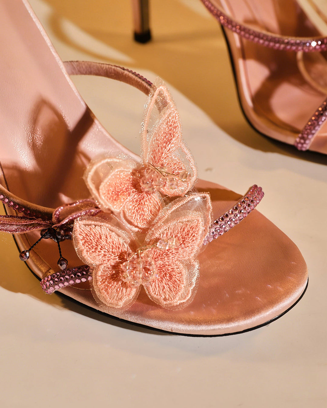 Elisa | Women's Glitter Butterfly Snake Heeled Sandals