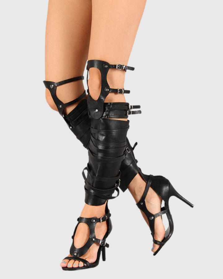 Eloy | Women's Leg Wrap Gladiator Sandals in Black