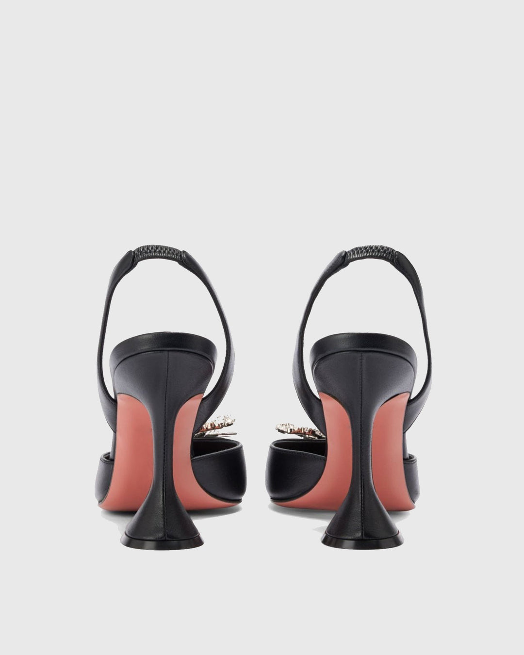 Fedora | Women's Crystal Bow Satin Slingback Heels in Black