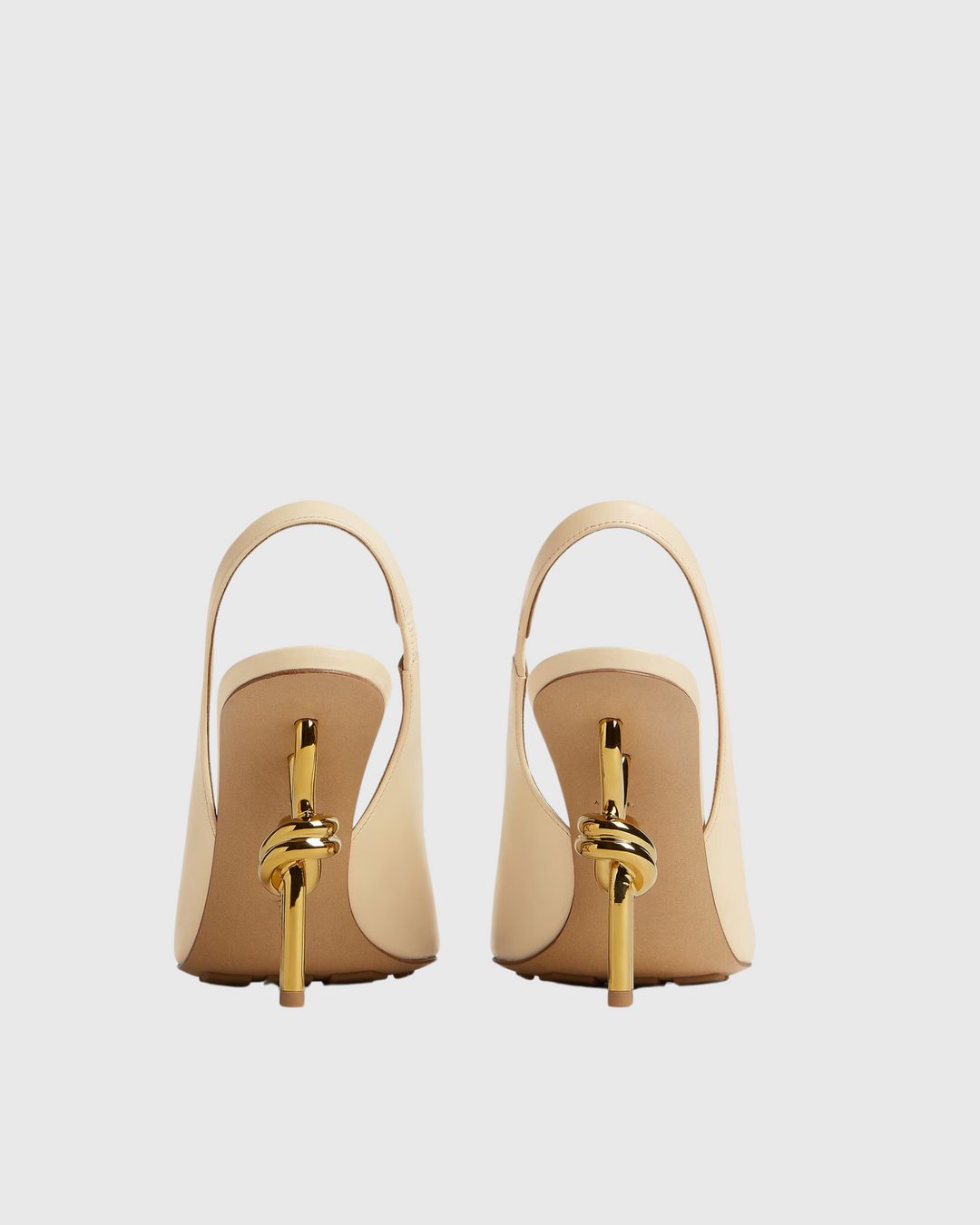 Fiamma | Women's Leather Metal Knot Heeled Sandals in White