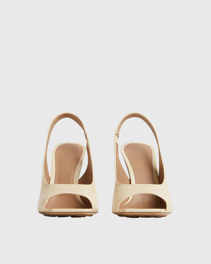 Fiamma | Women's Leather Metal Knot Heeled Sandals in White
