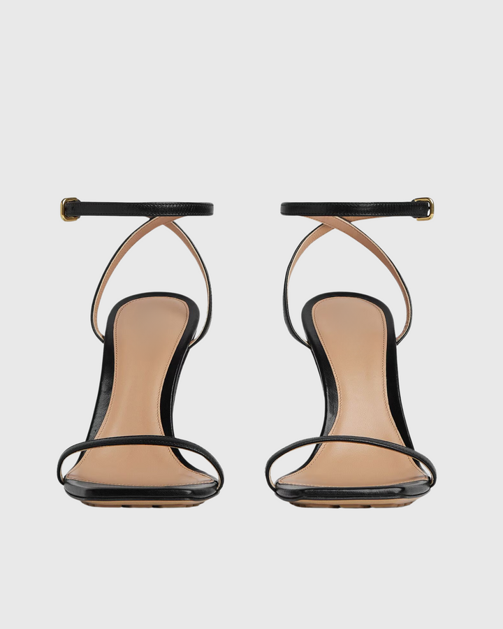 Fiamma | Women's Metal Knot Heeled Sandals in Black