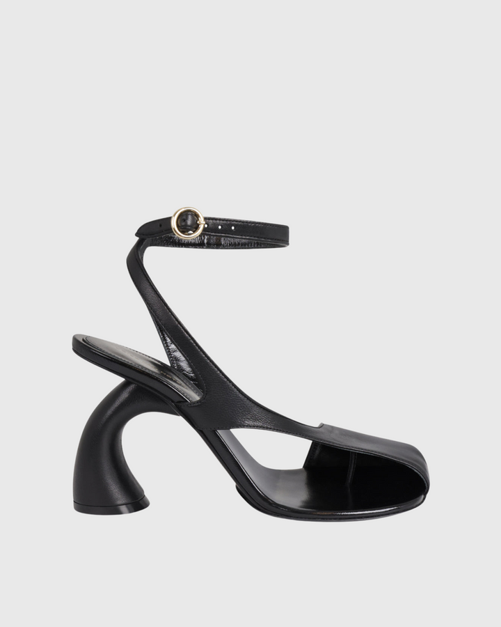 Fina | Women's Split Toe Sculptural Heel Sandals in Black