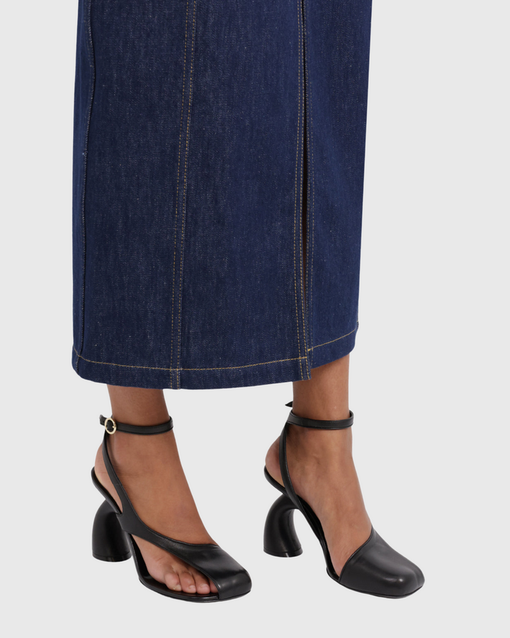 Fina | Women's Split Toe Sculptural Heel Sandals in Black