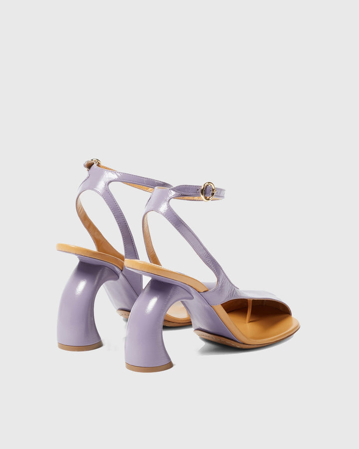 Fina | Women's Split Toe Flared Heel Sandals in Purple