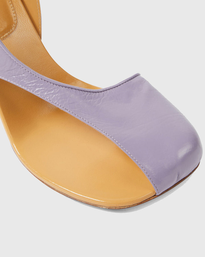 Fina | Women's Split Toe Flared Heel Sandals in Purple