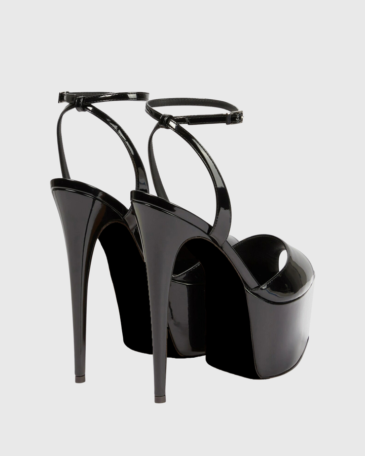 Freya | Women's Peep Toe Platform Sandals in Black