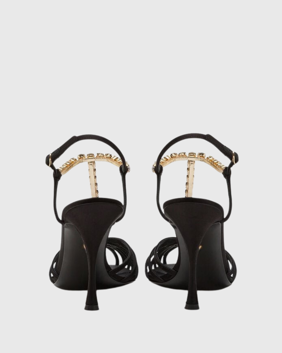Giannina | Women's Golden Rhinestone Chain Cage Sandals