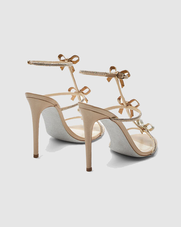Ilaria | Women's Rhinestone Bow Strap Heeled Sandals