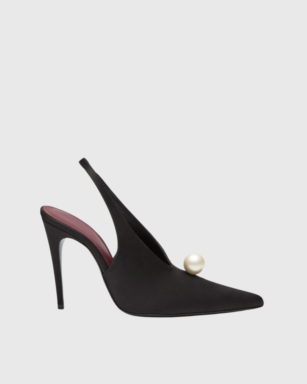 Isotta | Women's Pearl Satin Slingback Pumps in Black