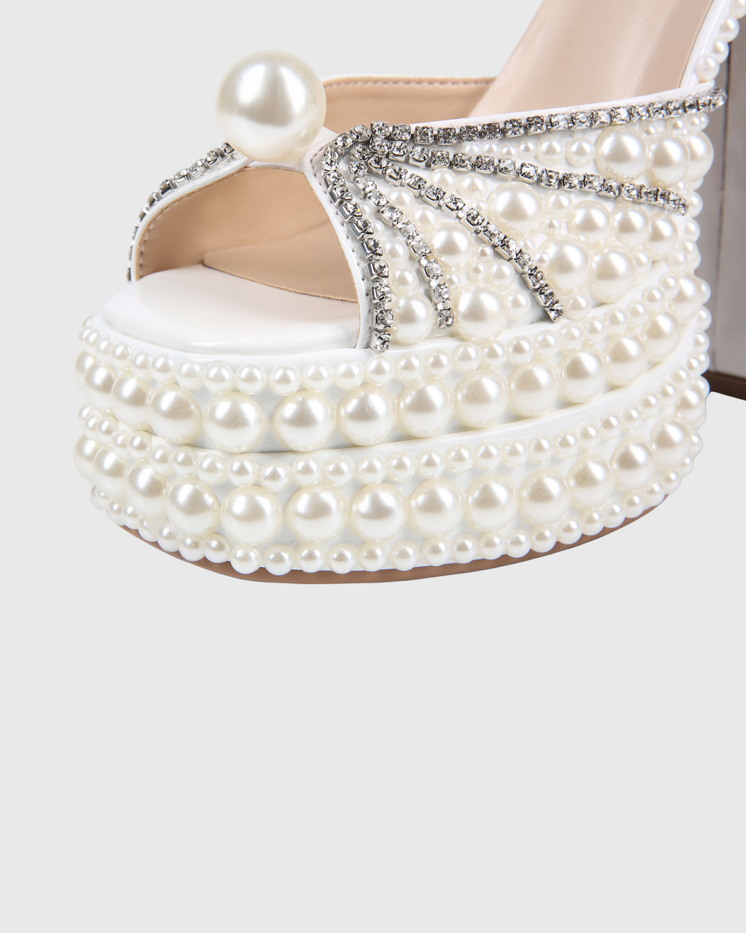 Liviana | Women's Rhinestone Pearl Platform Strap Sandals