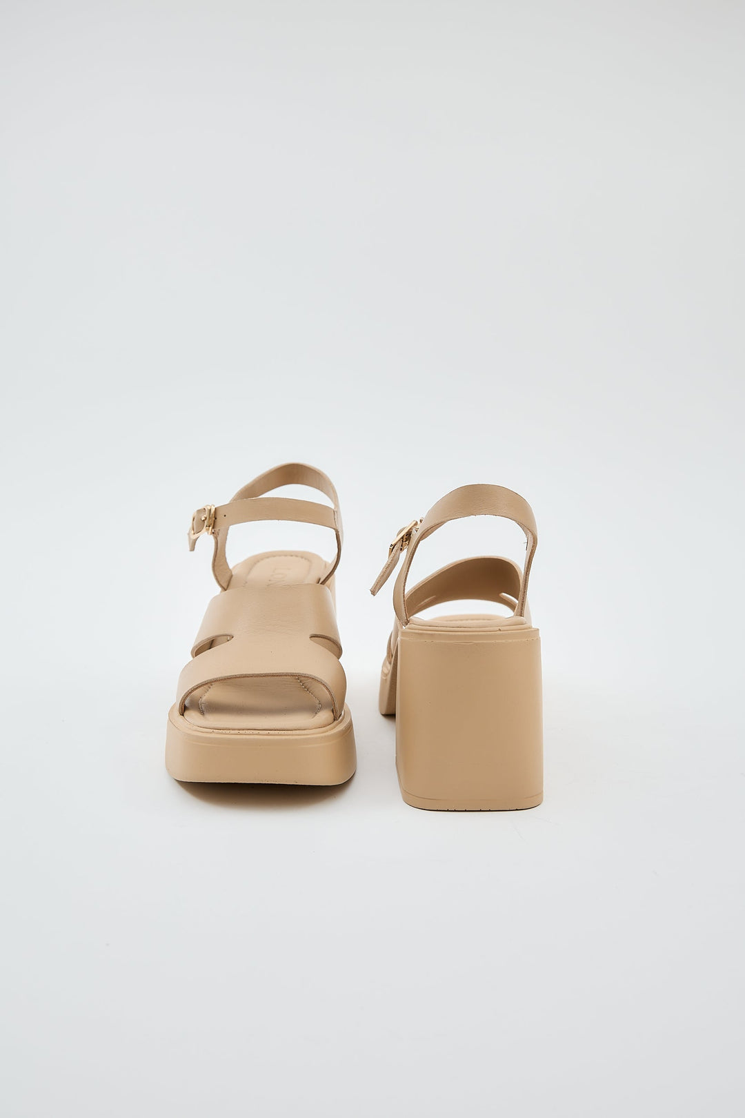 Giri | Women's Square Toe Slip-On Mules in Beige