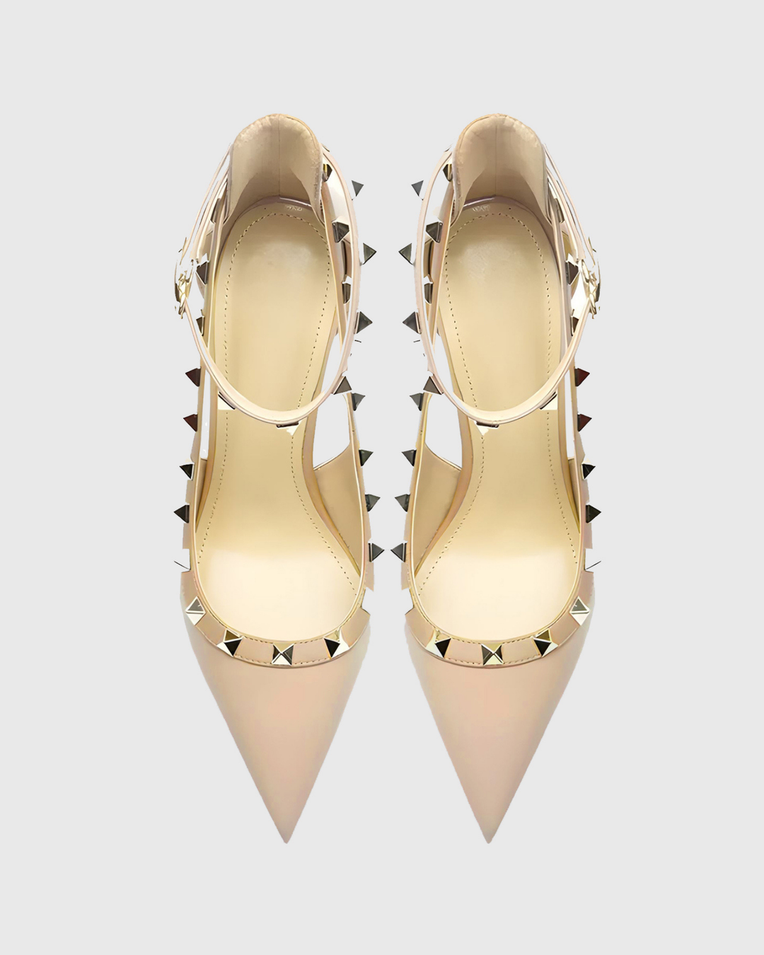 Nella | Women's Rivet Cutout Strap Pumps in Natural