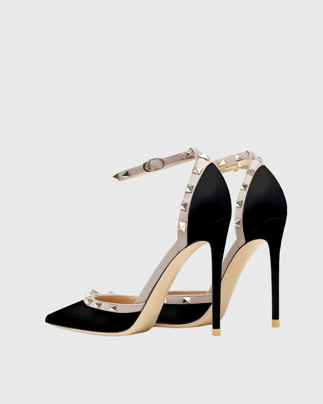 Nella | Women's Rivet Strap Pumps in Black