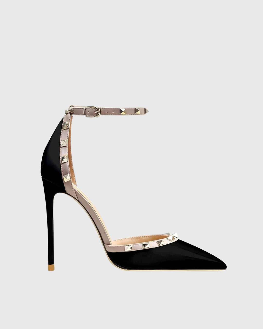 Nella | Women's Rivet Strap Pumps in Black