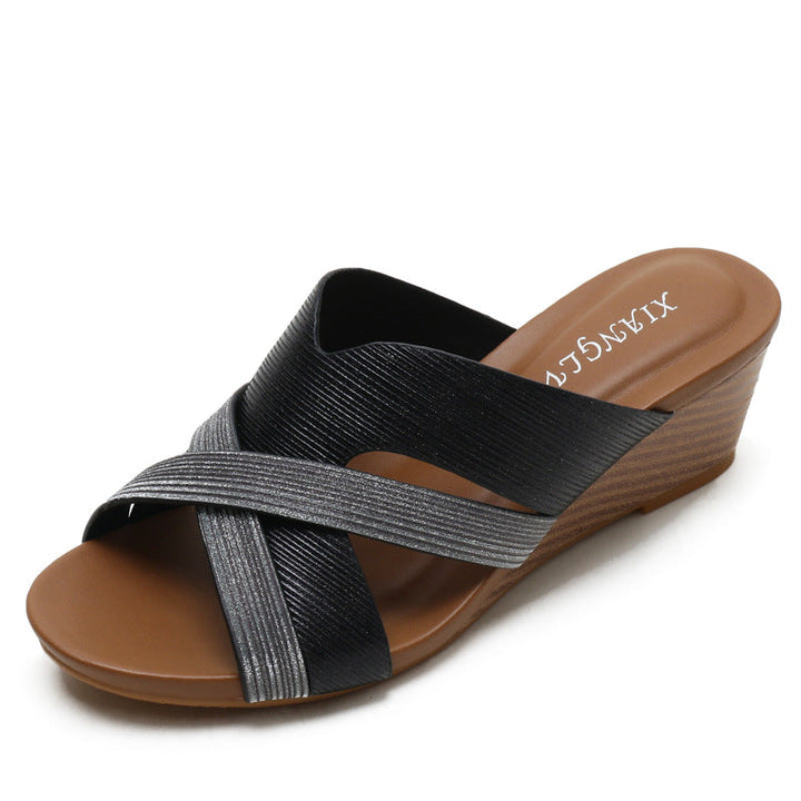 Wedge Heel Stylish Sponge Casual Slip-on Sandals