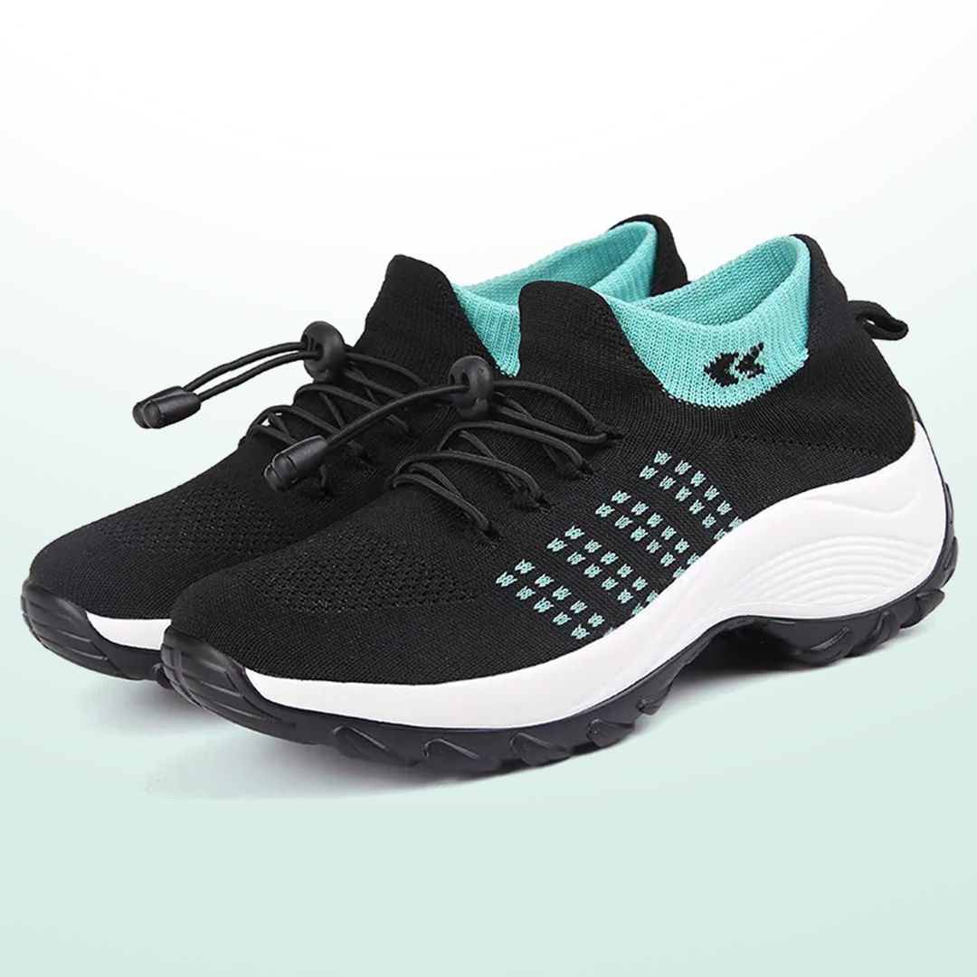 Ambulo Orthopedic Shoes Knitted Fabric - Green Black
