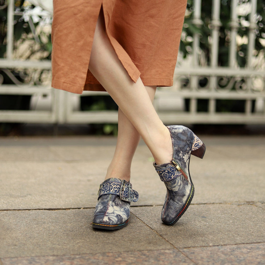 Hand-painted Genuine Leather Pumps