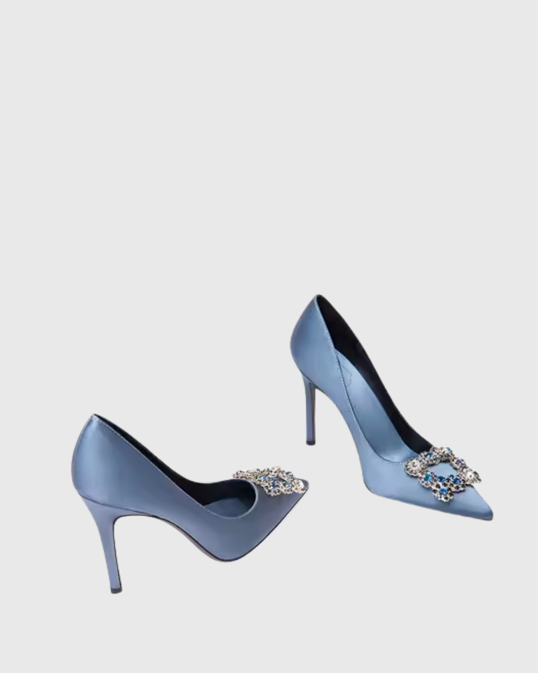 Sadah | Women's Rhinestone Buckle Pumps in Blue