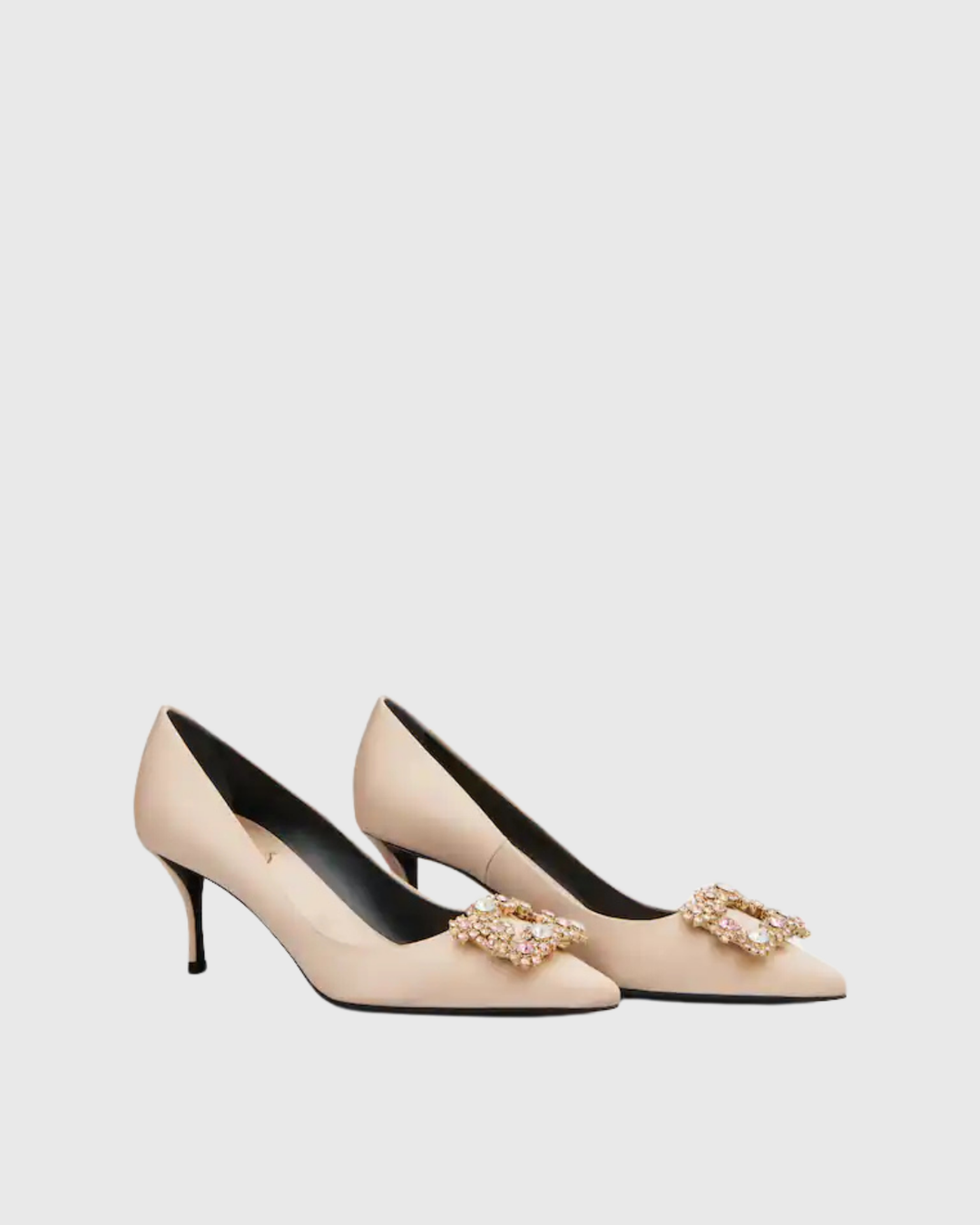 Sadah | Women's Rhinestone Buckle Pumps in Champagne