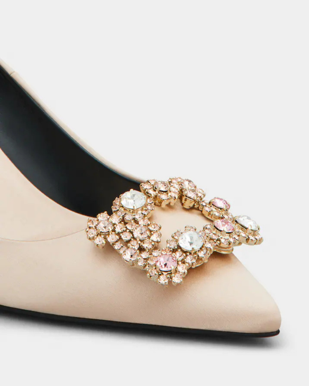 Sadah | Women's Rhinestone Buckle Pumps in Champagne