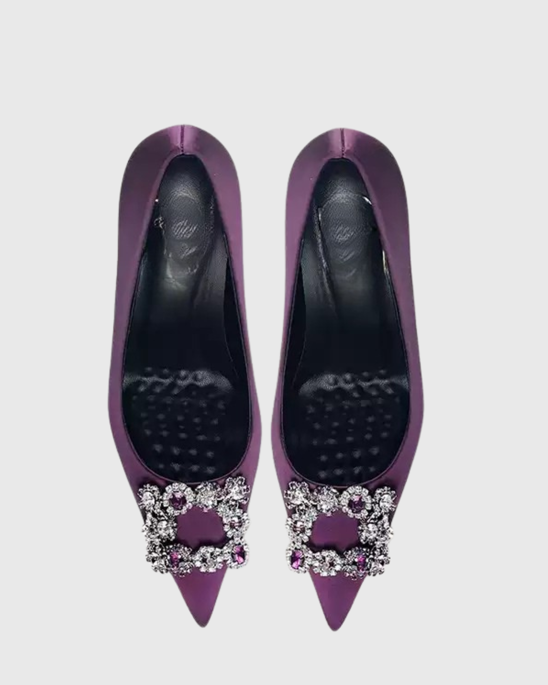 Sadah | Women's Rhinestone Buckle Pumps in Purple