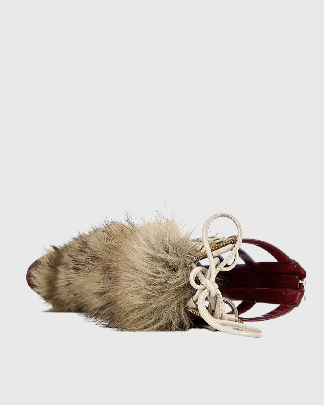 Sadiya | Women's Faux Fur Knee High Heeled Sandals in Red