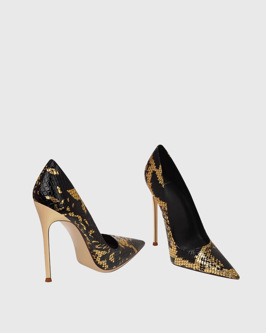 Sidney | Women's Snake Texture Pumps in Black