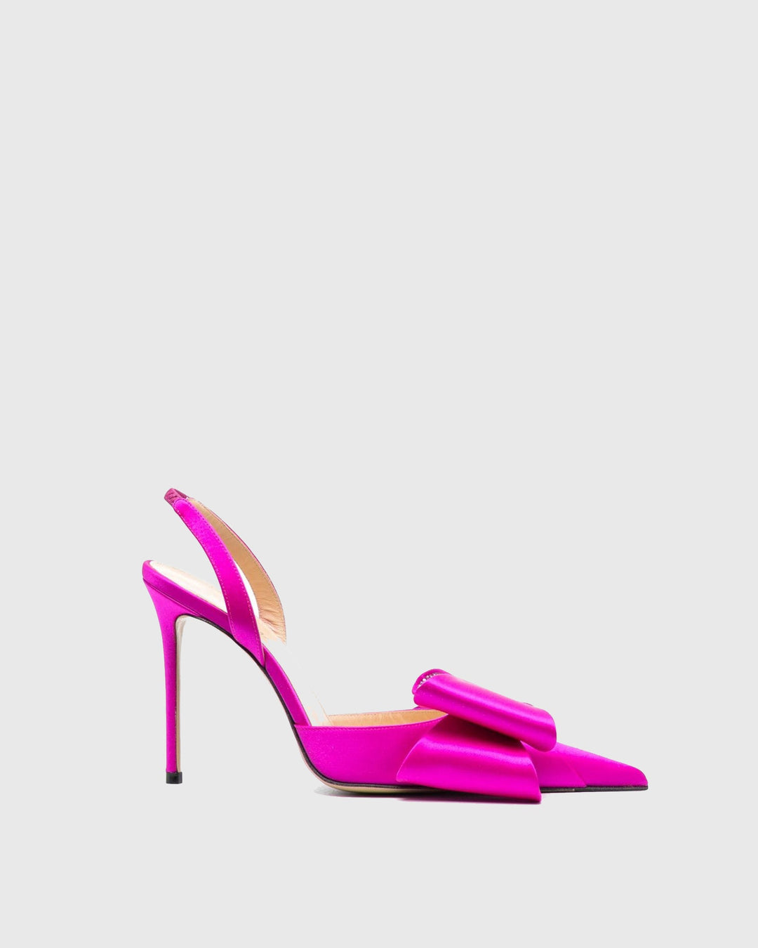 Siena | Women's Bow Satin Slingback Pumps in Hot Pink