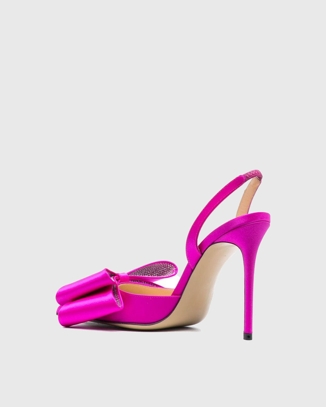 Siena | Women's Bow Satin Slingback Pumps in Hot Pink