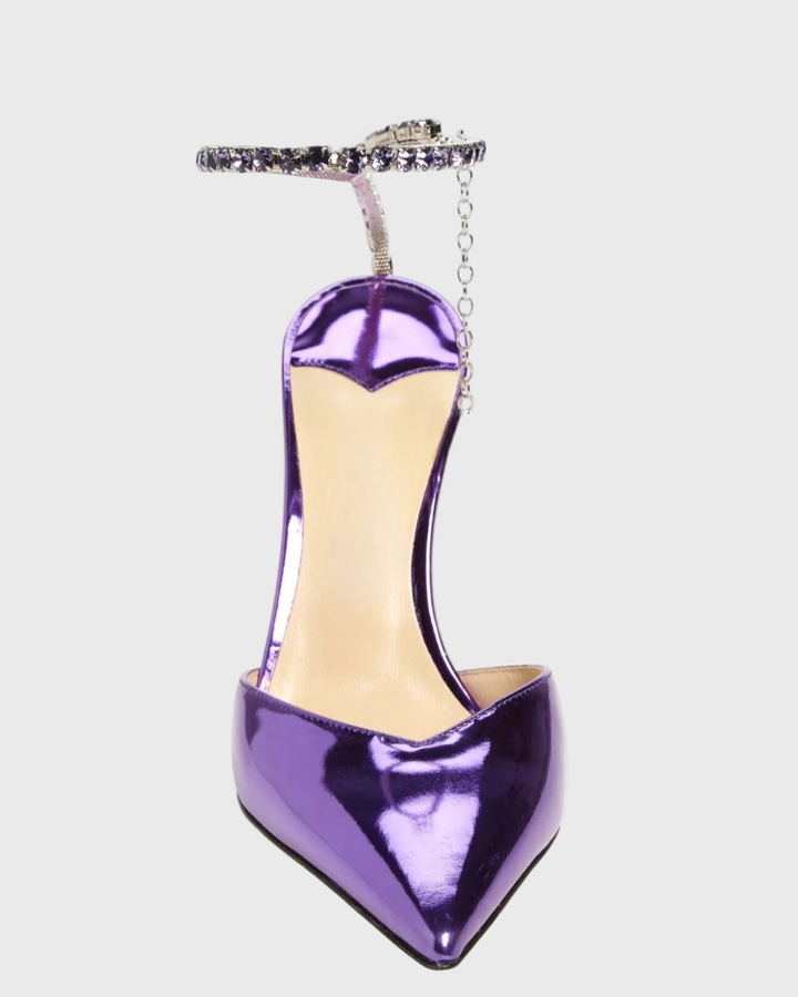 Silva | Women's Metallic Rhinestone Pumps in Purple