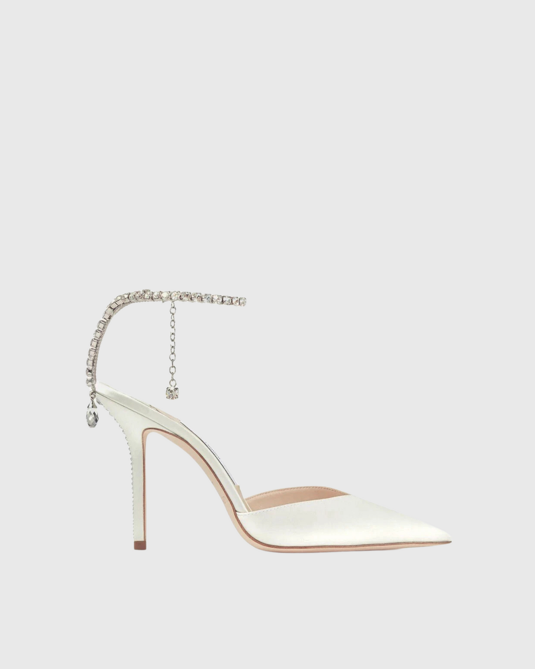 Silva | Women's Rhinestone Satin Pumps in White