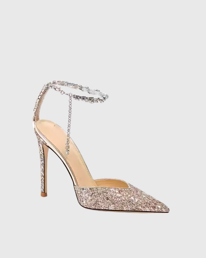 Silva | Women's Rhinestone Sequin Pumps in Gold
