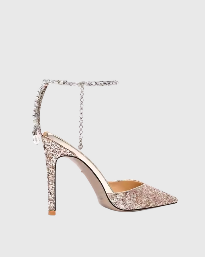 Silva | Women's Rhinestone Sequin Pumps in Gold