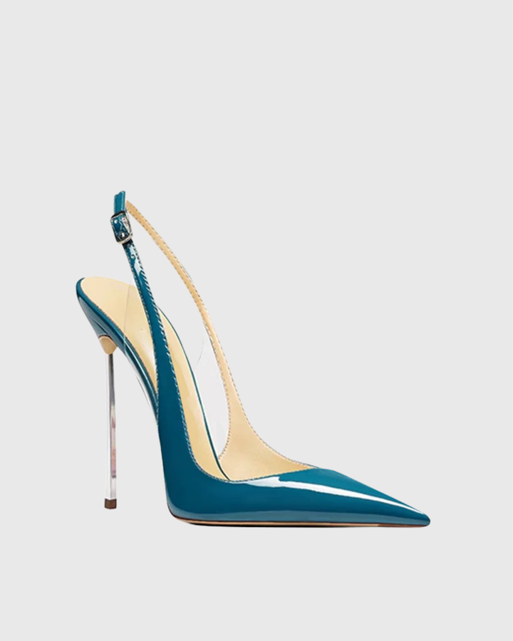 Sylvie | Women's Patent Leather Slingback Pumps in Blue