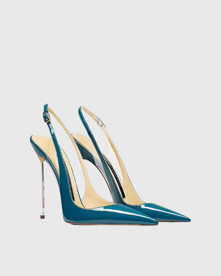 Sylvie | Women's Patent Leather Slingback Pumps in Blue