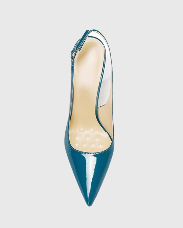 Sylvie | Women's Patent Leather Slingback Pumps in Blue
